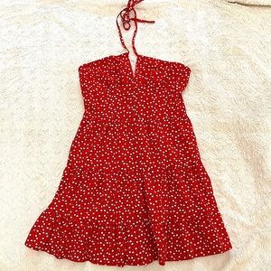 NWOT Red dress with heart designs